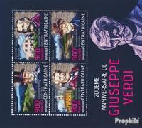 Afrique Centrale République 4326-4329 Feuille Miniature (complète. édition) Neuf avec Gomme Originale ** MNH 2013 Giuseppe Verdi (Timbres pour Les collectionneurs) Musique/Danse