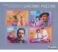 Afrique Centrale République 4570-4573 Feuille Miniature (complète. édition) Neuf avec Gomme Originale ** MNH 2014 Giacomo Puccini (Timbres pour Les collectionneurs) Musique/Danse