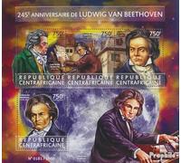 Afrique Centrale République 5600-5603 Feuille Miniature (complète. édition) Neuf avec Gomme Originale ** MNH 2015 Ludwig Van Beethoven (Timbres pour Les collectionneurs) Musique/Danse