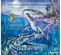 Afrique Centrale République Bloc-Feuillet 1338 (complète. édition) neuf avec Gomme Originale ** MNH 2015 Préhistoriques Les Animaux Aquatiques (Timbres pour Les collectionneurs) Eau Animaux