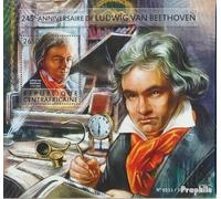 Afrique Centrale République Bloc-Feuillet 1342 (complète. édition) Neuf avec Gomme Originale ** MNH 2015 Ludwig Van Beethoven (Timbres pour Les collectionneurs) Musique/Danse