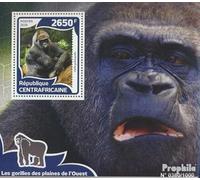 Afrique Centrale République Bloc-Feuillet 1412 (complète. édition) Neuf avec Gomme Originale ** MNH 2016 Gorillas (Timbres pour Les collectionneurs) Autres mammifères (singes/Dinosaures/éléphants.