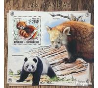 Afrique Centrale République Bloc-Feuillet 1536 (complète. édition) Neuf avec Gomme Originale ** MNH 2016 Pandas (Timbres pour Les collectionneurs) Autres mammifères (singes/Dinosaures/éléphants...