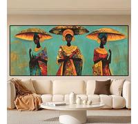 Afrique Diamond Painting Adulte, Bricolage 5D Femme Diamond Painting XXL 100x50cm, Loisirs Créatifs Adulte Strass Cristal Painting, DIY Diamant Art Broderie Kits pour Murale Décoration Murale 0R-81