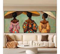 Afrique Diamond Painting Adulte, Bricolage 5D Femme Diamond Painting XXL 140x70cm, Loisirs Créatifs Adulte Strass Cristal Painting, DIY Diamant Art Broderie Kits pour Murale Décoration Murale 0R-84