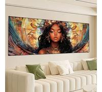 Afrique Diamond Painting Adulte XXL 80x40cm, Bricolage Diamond-Painting Femme Loisirs Créatifs Adultes Kit, 5D Strass Broderie Point de Croix Painting Diamant pour Murale Maison Décor, Cadeau 0R-86