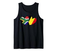 Afrique du Sud Belgique Love Heart Drapeau Belgique Afrique du Sud Débardeur