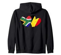Afrique du Sud Belgique Love Heart Drapeau Belgique Afrique du Sud Sweat à Capuche