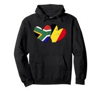 Afrique du Sud Belgique Love Heart Drapeau Belgique Afrique du Sud Sweat à Capuche