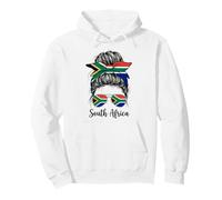 Afrique du Sud Girl Messy Bun Lunettes de Soleil Drapeau Sweat à Capuche