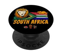 Afrique du Sud Lion Vintage avec Drapeau Afrique Souvenir PopSockets PopGrip Adhésif
