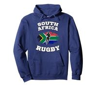 Afrique du Sud Springboks Rugby Sweat à Capuche, Unisexe pour Adultes, Bleu Marine, XL