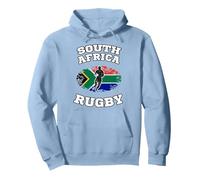 Afrique du Sud Springboks Rugby Sweat à Capuche, Unisexe pour Adultes, Bleu poudré, S
