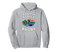 Afrique du Sud Springboks Rugby Sweat à Capuche, Unisexe pour Adultes, Gris Chiné, L