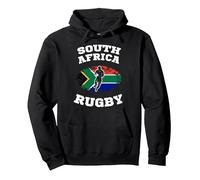 Afrique du Sud Springboks Rugby Sweat à Capuche, Unisexe pour Adultes, Noir, XXL