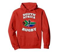 Afrique du Sud Springboks Rugby Sweat à Capuche, Unisexe pour Adultes, Rouge, XL