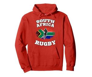 Afrique du Sud Springboks Rugby Sweat à Capuche, Unisexe pour Adultes, Rouge, XXL