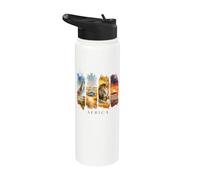 Afrique girafes, lions et savane - Vacances Afrique Stainless Steel Insulated Water Bottle