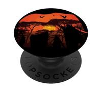 Afrique Nature & Safari Savane Paysage Éléphant PopSockets PopGrip Adhésif