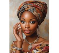 Afrique Peinture Diamant Adulte, 5D Diamond Painting Enfant, DIY Peinture Diamant Femme Diamond Painting Adulte, Artisanat Strass Point de Croix Loisirs Créatifs Adultes, Décoration 60 x 90 cm C-6297