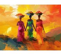 Afrique Peinture par Numéros pour Adulte Débutants, Femme Peinture Numero Enfant Sactivité Manuelle, Numero D'art Paint by Numbers for Adults, Cadeaux pour Noël Décoration Maison 40x50 cm, O-1934