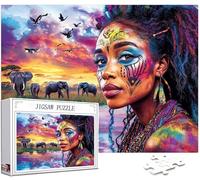Afrique Puzzle 4000 Pièces Adultes, Grand Bois Puzzle Animal Motif Désign, 141x87cm Jigsaw Bricolage Artisanat 14 Ans Activité Familiale Emballage Cadeau pour Decoration Murale Maison Chambre, Model44