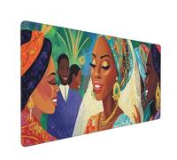 Afrique Tapis de Souris Gaming 700x300x3mm, Grand Tapis de Souris Gamer Bureau Femme Bords Surpiqués Précision et Vitesse Base en Caoutchouc Imperméable Antidérapante pour Bureau, Études,Gaming 0E-249