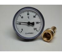 Afriso bi-métal aiguille Thermomètre 0-120 °C 63 mm avec boîtier en plastique
