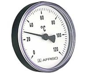 Afriso bilame Thermometer 1930 -120 degrés 63.716 80mm de boîtier, l' arbre 100 mm, raccordement 1/2 »