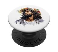 Afro-Américain Chrétien Dieu Noir Roi Amour Mélanine Jésus PopSockets PopGrip Adhésif