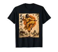 Afro-Américain Kung Fu Fighter Shaolin Moine Anime Warrior T-Shirt