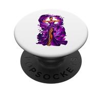 Afro-Américaine Femme Noire Lupus Guerrier Violet Ruban Maman PopSockets PopGrip Adhésif