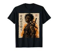 Afro American Samourai Girl as Anime African Katana Warrior T-Shirt