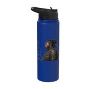 Afro American Samurai Black History Month African Roots Stainless Steel Insulated Water Bottle