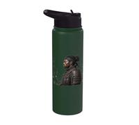 Afro American Samurai Black History Month African Roots Stainless Steel Insulated Water Bottle