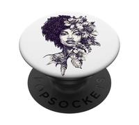 Afro Belle Femme Noire Afrique Culture et Traditions Beauté PopSockets PopGrip Adhésif