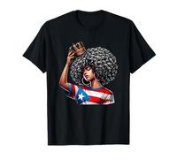Afro Boricua Queen Puerto Rican Princess Flag Crown Latina T-Shirt