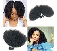 Afro Brésilien Afro Kinky Cheveux Bouclés 8-22inch 4B 4C 1 Bundle 100g Brésilien Vierge Remy Cheveux Humains Tisse Brazilian Afro Curly Remy Human Hair (1 bundle 12inch, natural black)