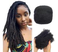 Afro Bulk Human Hair for Braiding, 16 pouces Natural Afro Human Heum Hair Balk for Ponytail Extensions, Loc Repair, Twists, Braids, Black, Wigs Black Women