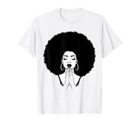 Afro Cheveux Naturels Noir Reine Noire Femme Prière T-Shirt