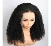 Afro Crépus Bouclés Perruques De Cheveux Humains Délié Naturel Crépus Bouclés Dentelle Frontale Perruque Cheveux Humains 13X4 Dentelle Avant Perruque De Cheveux Humains 150 26 inches#13x4