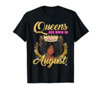 Afro Diva Melanin Couronne de Reine Noire pour Anniversaire d'août T-Shirt