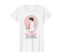 Afro Femme Enceinte Affirmations Positives Line Art Minimal T-Shirt