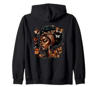 Afro Femme Papillon Harmonie Art Style Sweat à Capuche