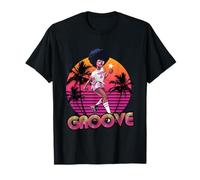 Afro Groove Roller Skate Retro 80s 70s Disco Funk Star T-Shirt