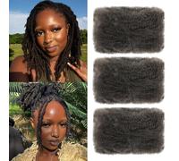 Afro Kinky Curly Braiding Bulk Hair For Mini Twists Afro Kinkys Bulk Synthetic Hair Cuban Twist Hair Soft Locs Micro Spring Twist For Dreadlocks Loc Repair (4#, 8 Inch (Pack of 3))