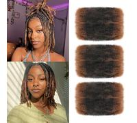 Afro Kinky Curly Braiding Bulk Hair For Mini Twists Afro Kinkys Bulk Synthetic Hair Cuban Twist Hair Soft Locs Micro Spring Twist For Dreadlocks Loc Repair (T30#, 8 Inch (Pack of 3))