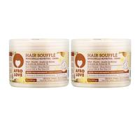 Afro Love Hair Soufflé (Lot de 2 de 473 ml) Crème nourrissante et réparatrice pour cheveux bouclés, crépus et frisés. Riche en miel brut, beurre