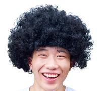 Afro perruque mascarade habiller Fans cheveux drôle drôle Clown perruques colorées (Black, One Size)
