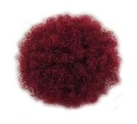 Afro Puff Drawstring Ponytail Extension for Black Women Human Hair Clip On Kinky Curly Ponytail Bun Durable Natural Soft Ponytail Extension(Wine Red)